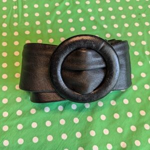 Vintage 80's Cinch Hoop Leather belt adjustable black